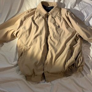 Men’s khaki polo jacket medium